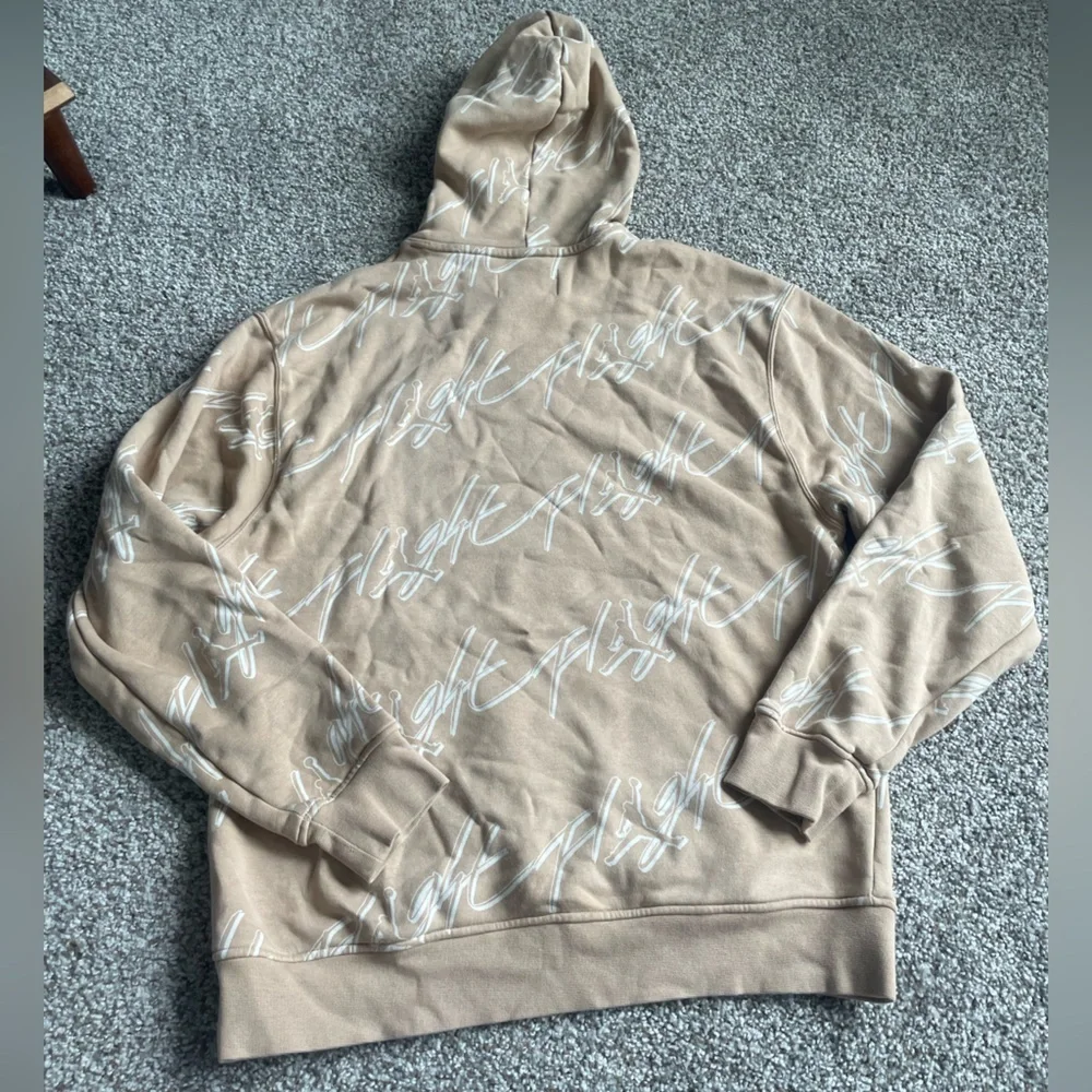 Air Jordan Essentials Flight All Over Print Men’s‎ Pullover Hoodie Khaki Size M